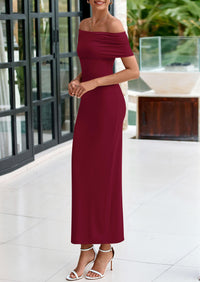 Off The Shoulder Elegant Bodycon Formal Cocktail Party Evening Maxi Dresses
