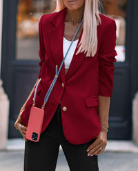 Business Casual Long Sleeve Notch Lapel Trendy Blazers