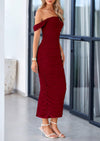 PRETTYGARDEN Womens Off The Shoulder Dress Ruched Bodycon Sleeveless Split Cocktail Party Maxi Dresses