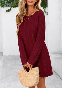 Crochet Knit Hollow Out Beach Vacation Cover Ups Dress