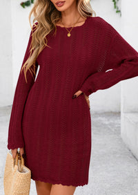 Crochet Knit Hollow Out Beach Vacation Cover Ups Dress