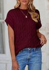 PRETTYGARDEN Women's Sweater Vest Summer Short Sleeve Tops Casual Crewneck Knit Oversized Pullover Trendy Spring Outfits