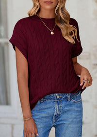 Casual Short Sleeve Crew Neck Knit Pullover Trendy Spring Outfits Sweater Vest