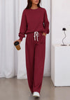 PRETTYGARDEN Womens 2 Piece Sets Long Sleeve Sweatshirt Wide Leg Pants Loose Matching Lounge Set Trendy Fall Outfits
