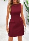 PRETTYGARDEN Womens Formal Sleeveless Summer Dresses Boat Neck Bodycon Elegant A Line Business Work Mini Dresss
