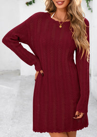 Crochet Knit Hollow Out Beach Vacation Cover Ups Dress