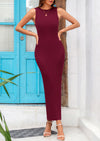 PRETTYGARDEN Women's Casual Maxi Dresses Ribbed Knit Sleeveless Bodycon Elegant Going Out Beach Vacation Clothes