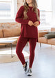 Casual Long Sleeve Tunic Tops Legging Pants Two Piece Sets