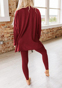 Casual Long Sleeve Tunic Tops Legging Pants Two Piece Sets