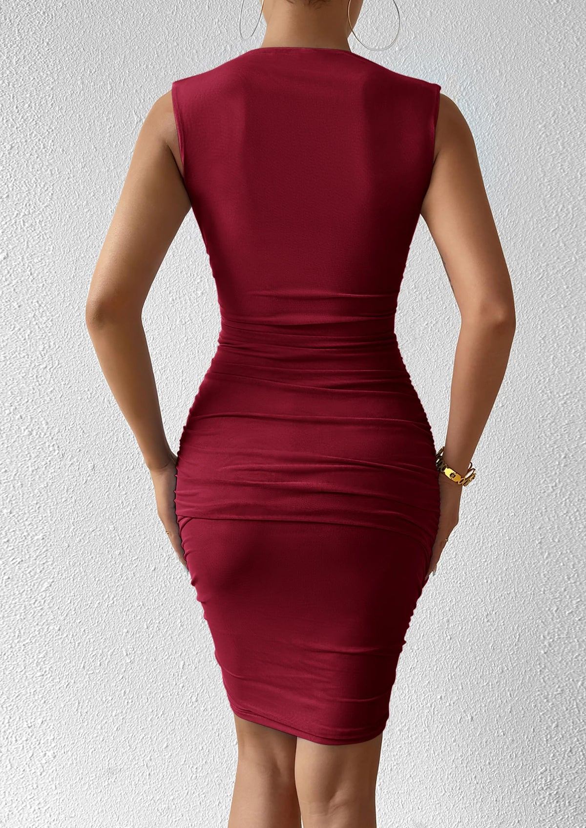 Sleeveless Bodycon Ruched Mesh 3D Flower Elegant Cocktail Party Mini Dresses