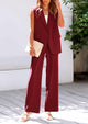 Sleeveless Suit Vest And Wide Leg Pants Business Casual Blazer Set
