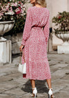 PRETTYGARDEN Women's Floral Print Boho Dress Long Sleeve Wrap V Neck Ruffle Belted A-Line Flowy Maxi Dresses