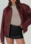 PRETTYGARDEN Faux Leather Jacket Women Bomber Motorcycle Zip Up Jackets Oversized Fall Fashion Outfits Winter Coats