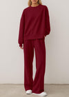 PRETTYGARDEN 2 Piece Sets For Women Fall Trendy Long Sleeve Sweatshirt Wide Leg Pants Loungewear Set Matching Sweatsuit