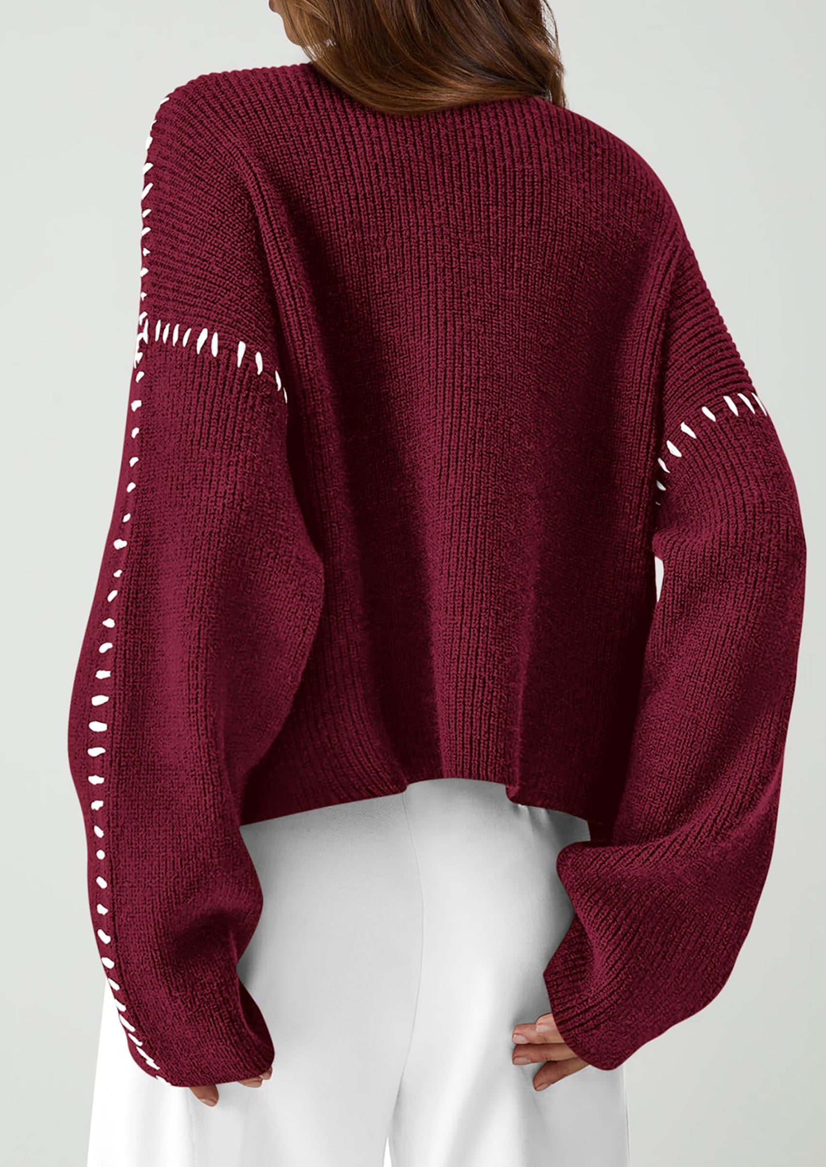 PRETTYGARDEN Women's Chunky Knit Sweaters Fall Long Sleeve Mock Neck Oversized Pullover Tops Winter Fashion Clothes