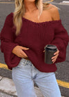 PRETTYGARDEN Women's Fall Oversized Sweaters Long Sleeve V Neck Dressy Casual Chunky Knit Loose Pullover Tops Winter Clothing
