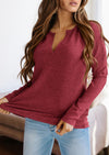 PRETTYGARDEN Long Sleeve Shirts for Women Fall V Neck Waffle Basic Tee Dressy Casual Winter Blouses Knit Tunic Tops