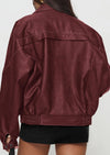 PRETTYGARDEN Faux Leather Jacket Women Bomber Motorcycle Zip Up Jackets Oversized Fall Fashion Outfits Winter Coats