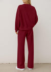 PRETTYGARDEN 2 Piece Sets For Women Fall Trendy Long Sleeve Sweatshirt Wide Leg Pants Loungewear Set Matching Sweatsuit