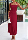 PRETTYGARDEN Skirt Sets Women 2 Piece Outfits Summer Casual Knit Tank Tops Flowy Midi Skirts Matching Vacation Clothes