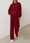 PRETTYGARDEN 2 Piece Sets For Women Fall Trendy Long Sleeve Sweatshirt Wide Leg Pants Loungewear Set Matching Sweatsuit