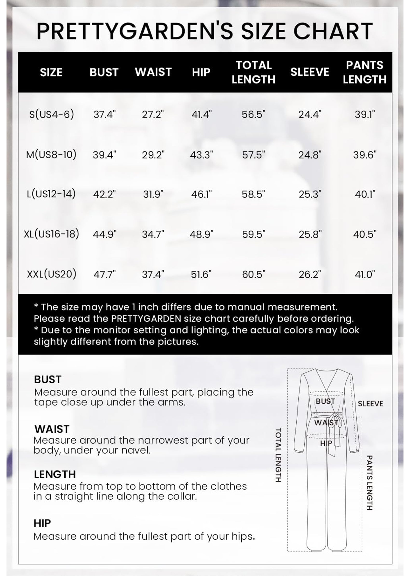 PRETTYGARDEN Women's Fall Jumpsuits Dressy Casual Pants Romper Spring Long Sleeve V Neck Belt Pockets One Piece Outfits