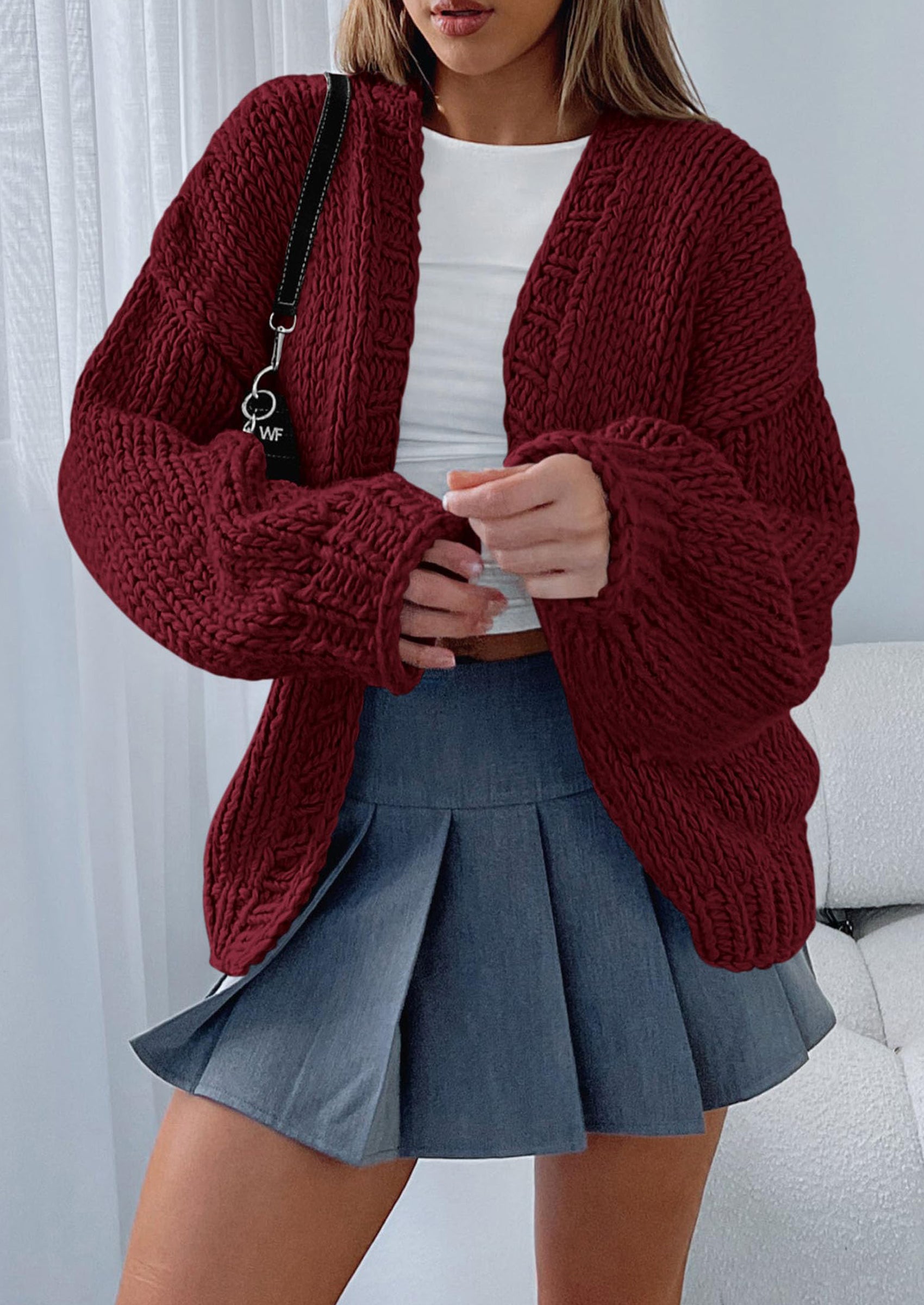 PRETTYGARDEN Cardigan Sweaters for Women Trendy Fall Fashion Long Sleeve Chunky Knit Cardigans Winter Clothing Outfits