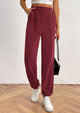 Elastic High Waisted Work Office Corduroy Casual Pants with Pockets