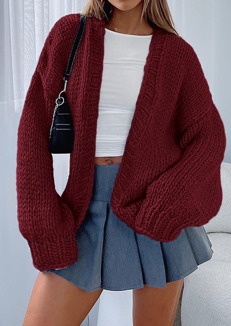 PRETTYGARDEN Cardigan Sweaters for Women Trendy Fall Fashion Long Sleeve Chunky Knit Cardigans Winter Clothing Outfits