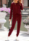PRETTYGARDEN Lounge Outfit Long Sleeve Crewneck Pullover Tops High Waisted Pants Set Tracksuit
