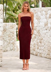 PRETTYGARDEN Womens Summer Maxi Dress Textured Bodycon Tube Off Shoulder Strapless Back Slit Long Party Dresses