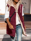 PRETTYGARDEN Womens Fall Reversible Vests Sleeveless Fleece Jacket Zip Up Hoodie Pockets Long Warm Winter Coat Outerwear