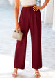 Casual Wide Leg High Elastic Waisted Long Work Pants