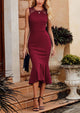 Sleeveless Backless Ruffle Formal Cocktail Dresses