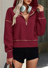 PRETTYGARDEN Women's Hooded Sweatshirts Long Sleeve Half Zip Cropped Hoodie Pullover Winter Fashion Clothes