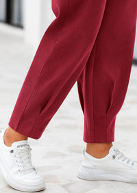Summer High Waisted Ankle Length Trouser Slacks With Pockets
