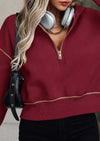 PRETTYGARDEN Women's Hooded Sweatshirts Long Sleeve Half Zip Cropped Hoodie Pullover Winter Fashion Clothes