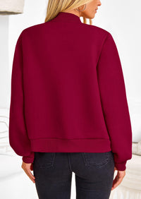 Casual Long Sleeve Button up Lightweight Varsity Bomber Jackets