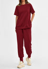 PRETTYGARDEN 2 Piece Outfit Tracksuits Casual Short Sleeve Tops High Waisted Sweatpants Set