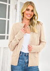 PRETTYGARDEN Women's Knit Cardigan Sweaters Casual Long Sleeve Open Front Button Up Ribbed Fall Spring Sweater Jackets