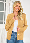 PRETTYGARDEN Women's Knit Cardigan Sweaters Casual Long Sleeve Open Front Button Up Ribbed Fall Spring Sweater Jackets