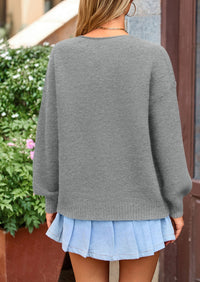 PRETTYGARDEN Women's Tie Front Bow Cardigan Sweaters Chunky Knit Long Puff Sleeve Trendy Fall Winter Jacket Coats