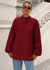 PRETTYGARDEN Women's Fall Oversized Sweaters Chunky Knit Mock Neck Long Sleeve Casual Trendy Pullover Winter Clothes PRETTYGARDEN