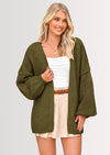 PRETTYGARDEN Womens Oversized Cardigan Sweaters Fall Long Lantern Sleeve Knit Open Front Lightweight Sweater