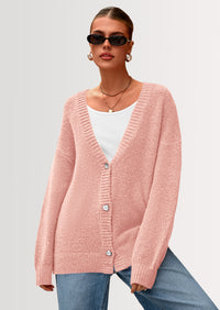 PRETTYGARDEN Cardigan Sweaters for Women Trendy Fall Long Sleeve Button Down Oversized Chunky Knit Sweater Outerwear
