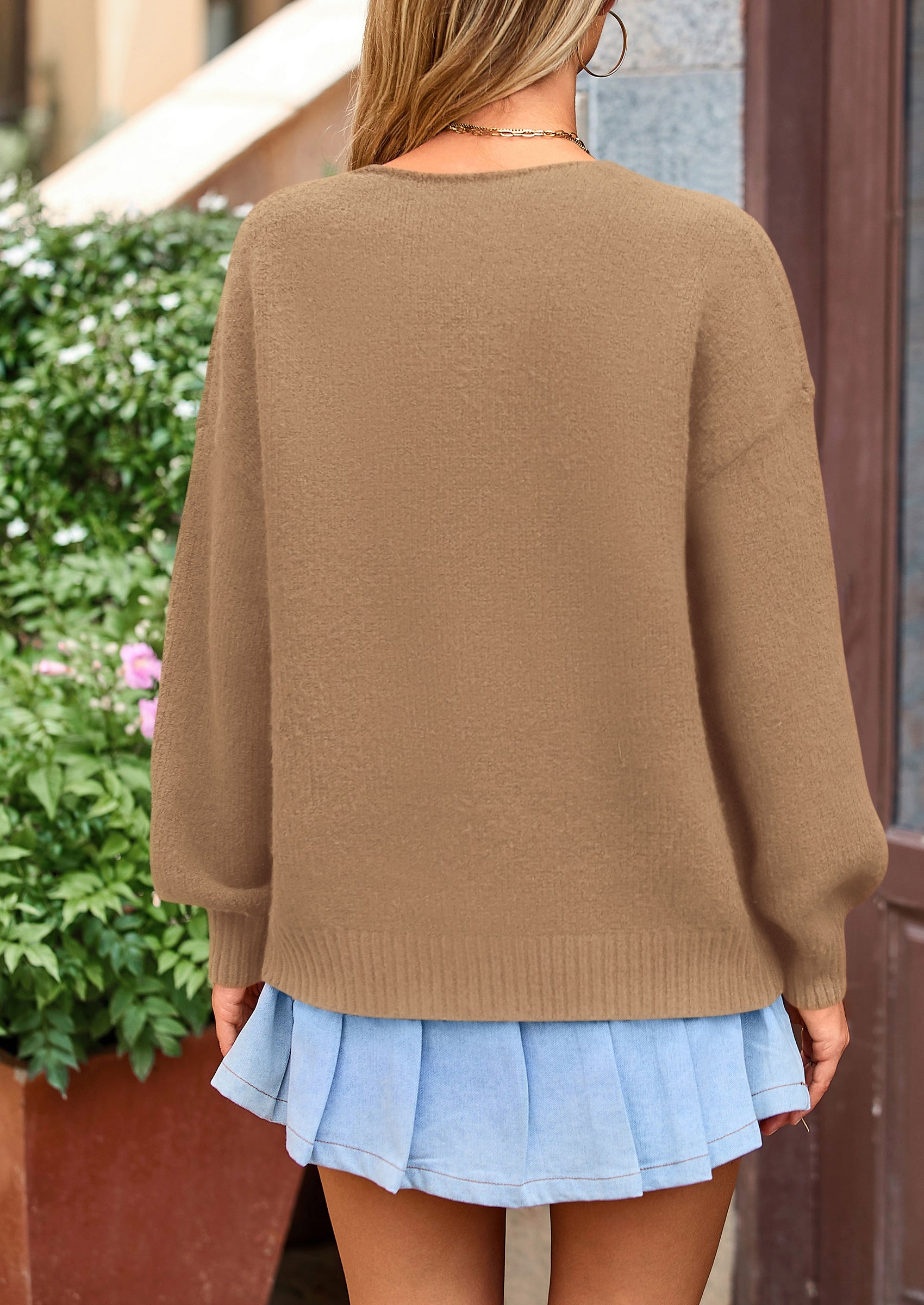 PRETTYGARDEN Women's Tie Front Bow Cardigan Sweaters Chunky Knit Long Puff Sleeve Trendy Fall Winter Jacket Coats