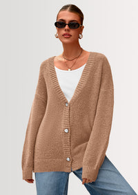 PRETTYGARDEN Cardigan Sweaters for Women Trendy Fall Long Sleeve Button Down Oversized Chunky Knit Sweater Outerwear