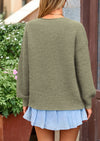 PRETTYGARDEN Women's Tie Front Bow Cardigan Sweaters Chunky Knit Long Puff Sleeve Trendy Fall Winter Jacket Coats