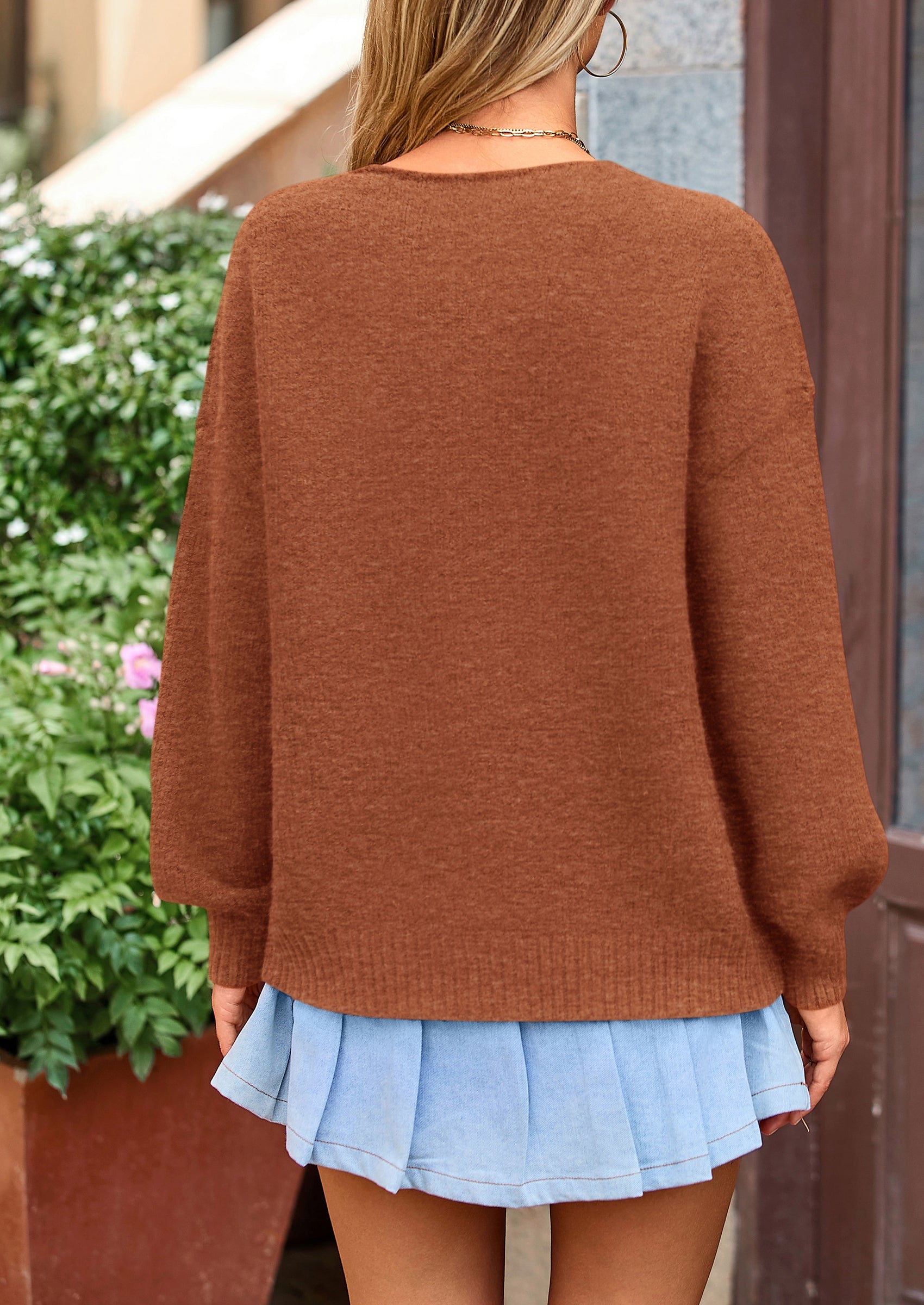 PRETTYGARDEN Women's Tie Front Bow Cardigan Sweaters Chunky Knit Long Puff Sleeve Trendy Fall Winter Jacket Coats