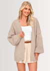 PRETTYGARDEN Womens Oversized Cardigan Sweaters Fall Long Lantern Sleeve Knit Open Front Lightweight Sweater